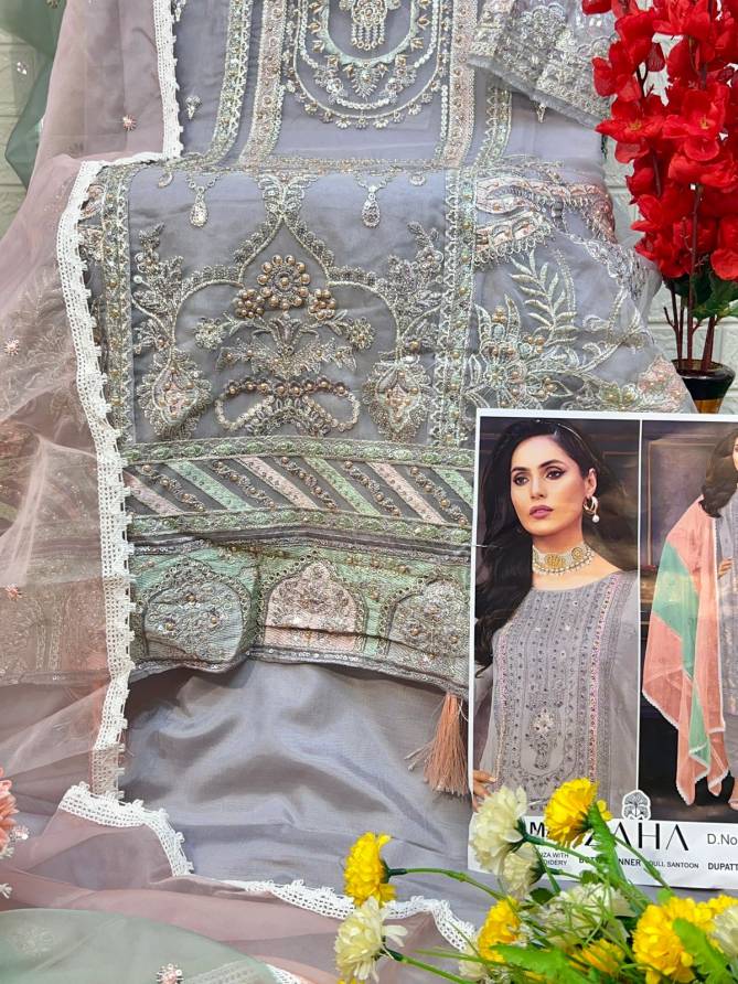 Salma Vol 1 By Zaha Heavy Embroidery Organza Pakistani Suits Wholesale Shop In Surat